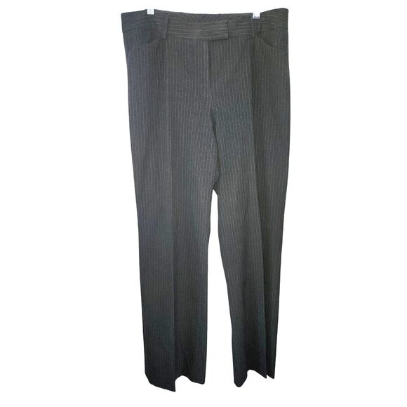 Tahari Charcoal Gray White Pinstriped Blazer Pants Suit 2pc Set Size 10 - Picture 5 of 7
